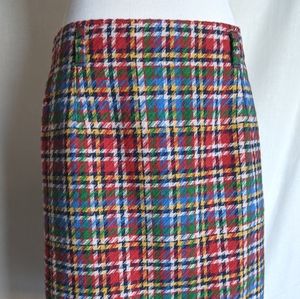 Straight skirt multicolored Houndstooth wool
